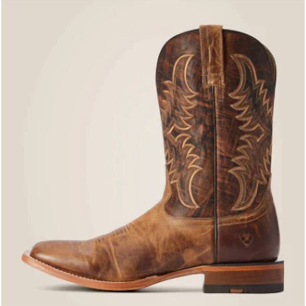 NEW ARIAT men's point ryder all leather broad square toe western boot in brown